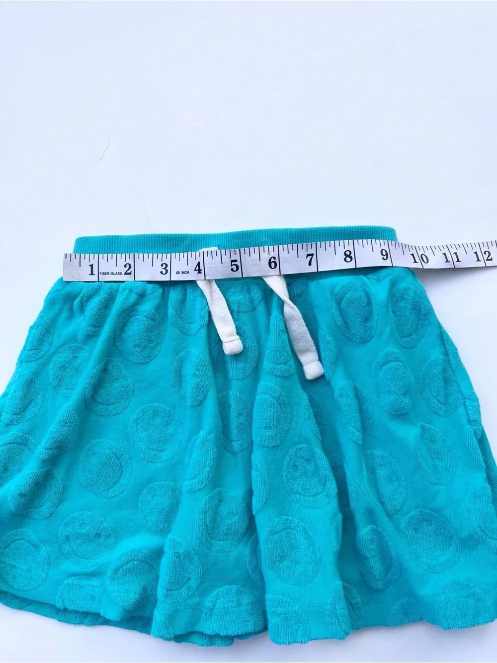 Old Navy Girls Cerulean Blue Smiley Face Skirt XS 5